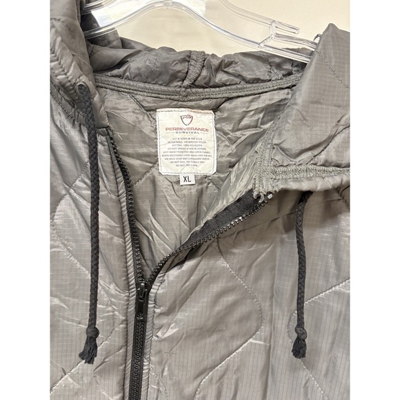 Perseverance Survival Mens Jacket Woobie Hoodie Gray XL Quilted Ripstop Heritage - Picture 7 of 9